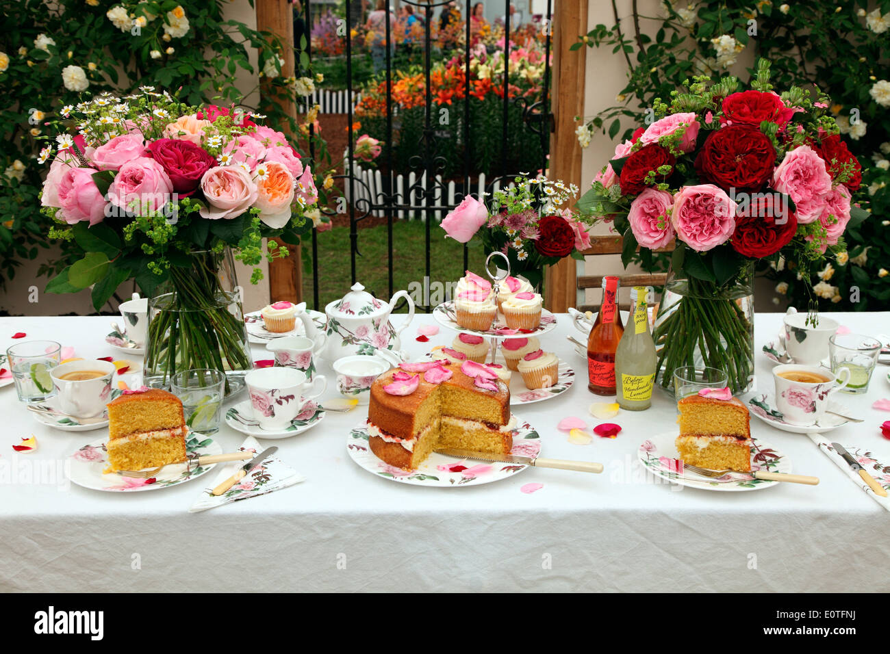 afternoon tea at the david austin roses exhibit at the rhs chelsea