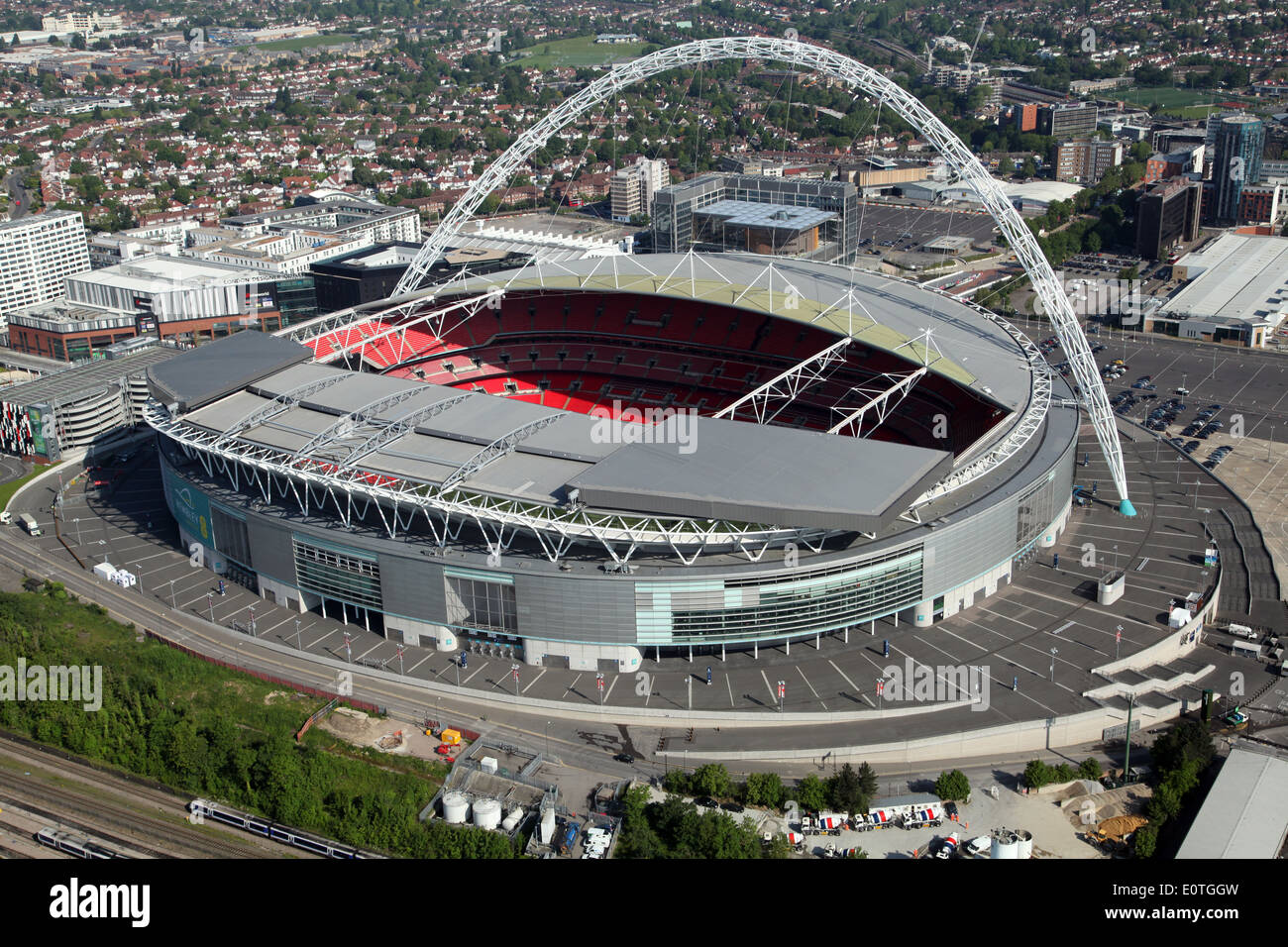 aerial view of Wembley Stadium, London, UK Stock Photo