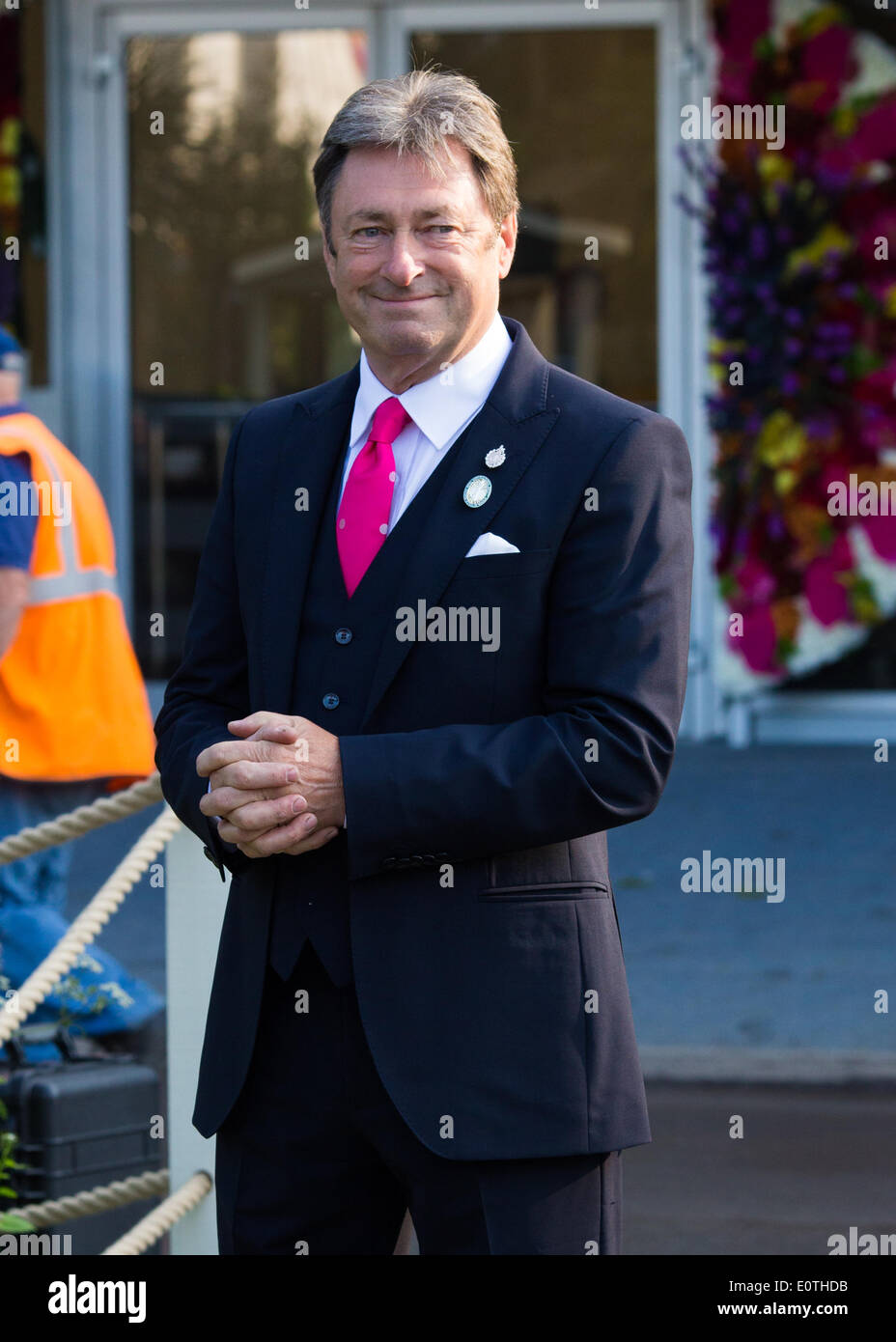 London, UK. 19th May 2014. The RHS Chelsea Flower Show 2014. The Royal Hospital, Chelsea, London, UK. 19th May 2014. Floral Display by Birmingham City at the 101st Chelsea Flower Show.  Alan Titchmarsh, former presenter of the BBC's programme covering the Chelsea Flower Show. Credit:  Graham Eva/17�Թ����� Live News Stock Photo