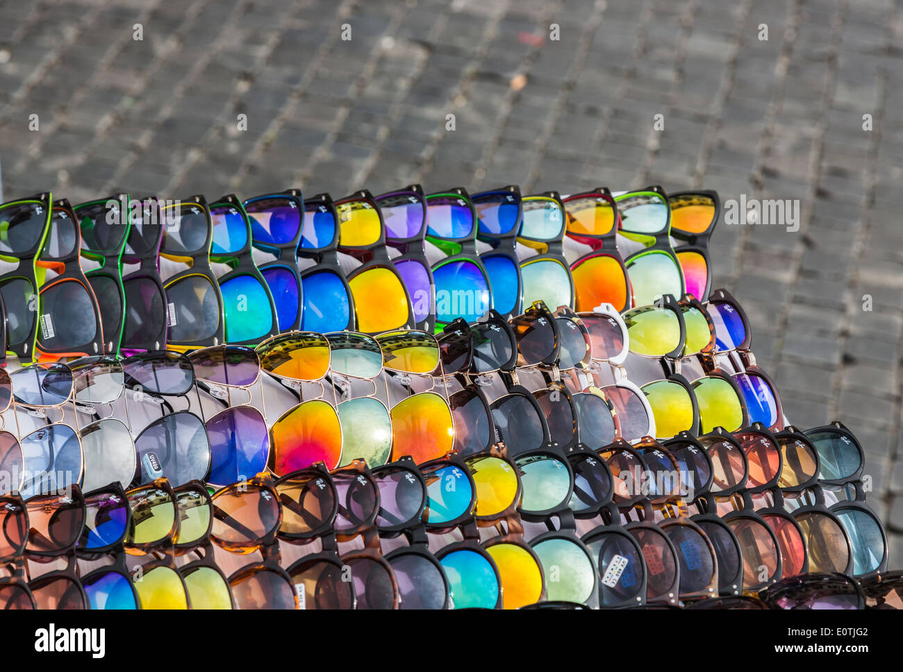 Sunglasses Display Market Stall Stock Photos & Sunglasses Display