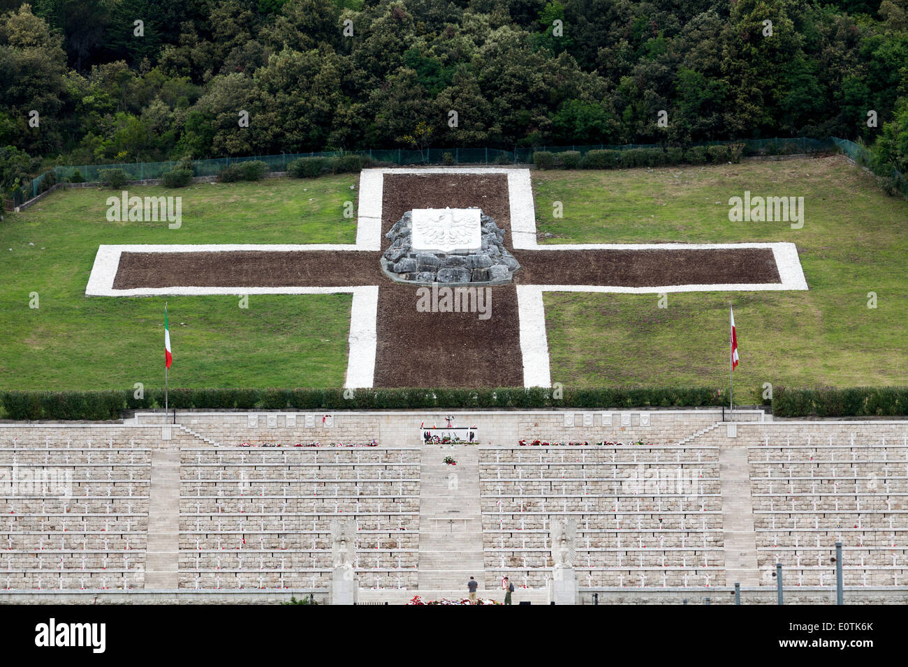 Polish military cemetery in on Monte Cassino Stock Photo