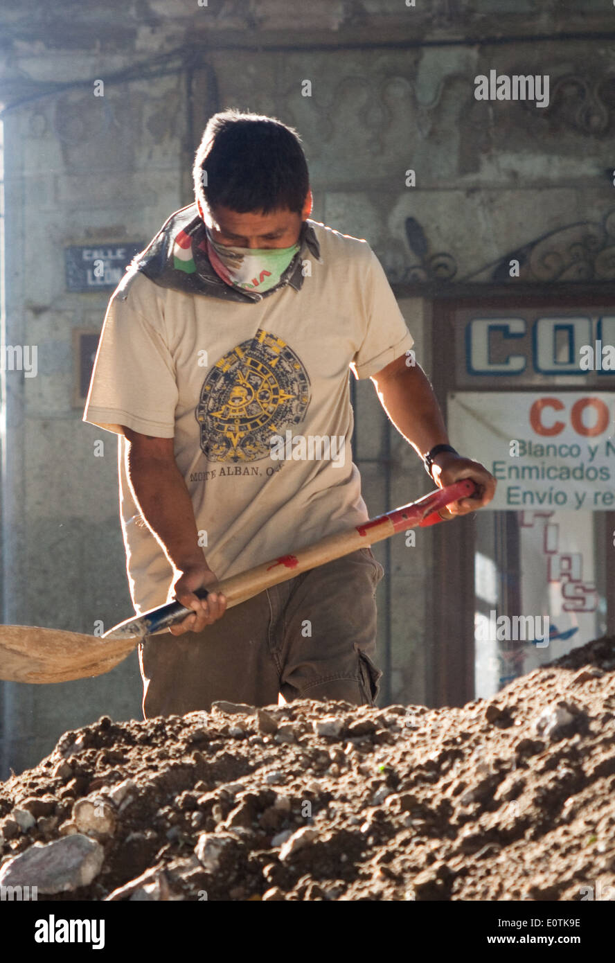 Construction worker in Oaxaca Mexico Stock Photo Alamy