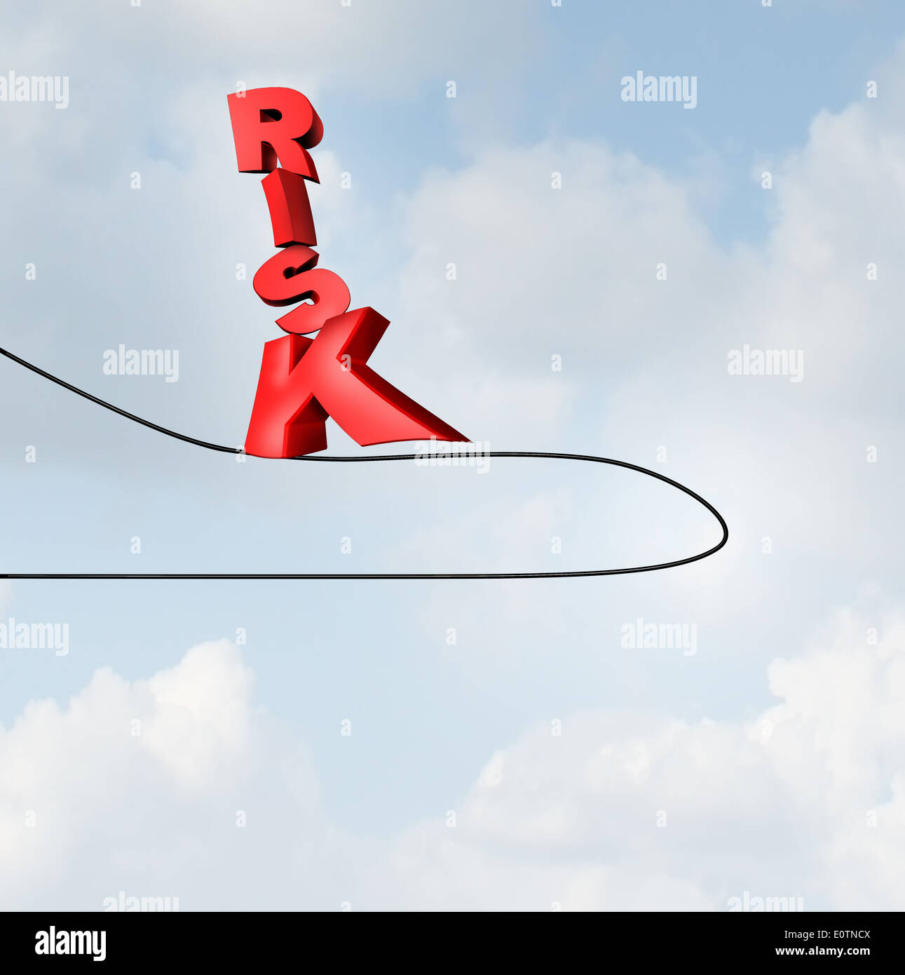 Changing risk direction business concept with a three dimensional text ...