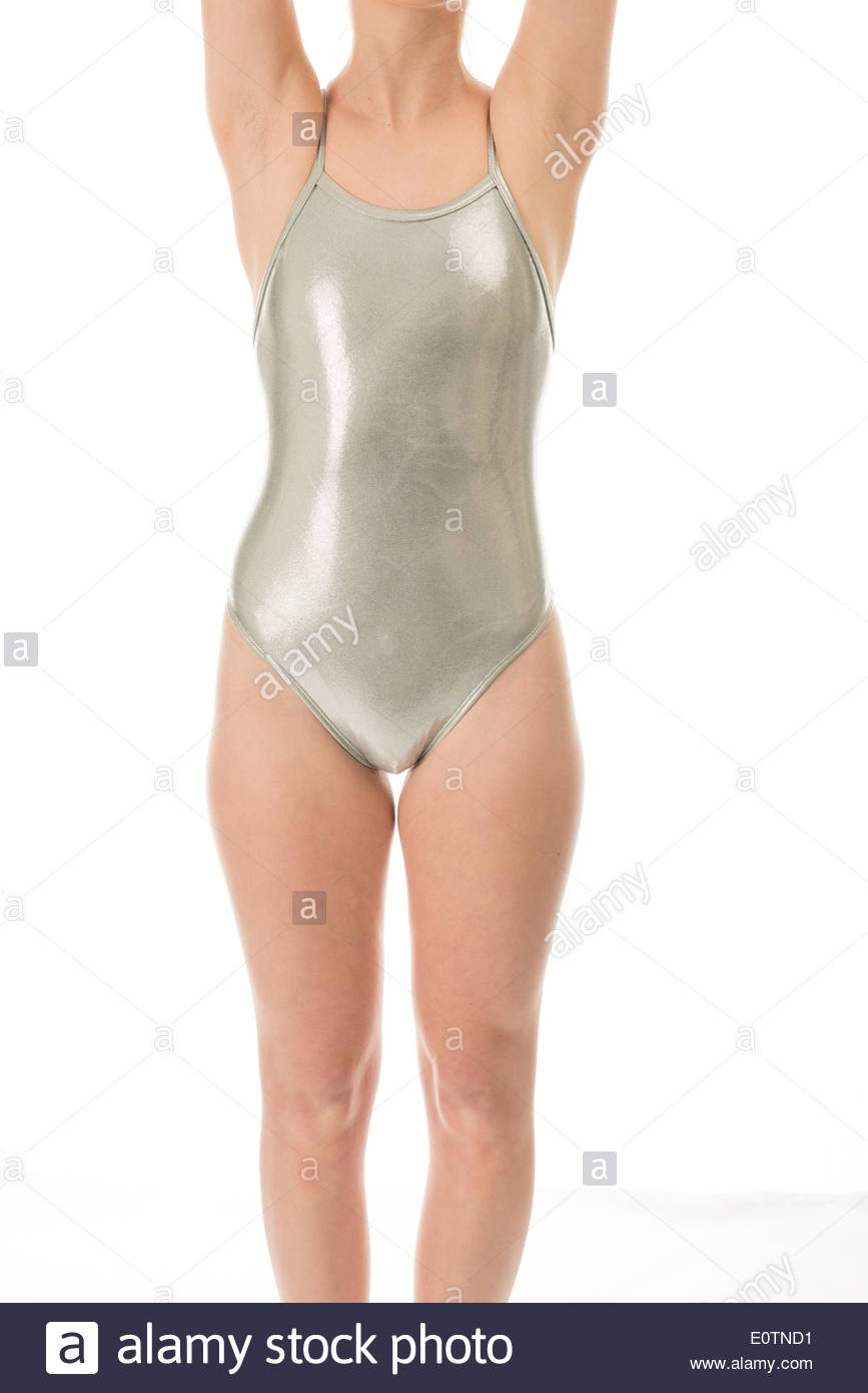 silver bathing suit