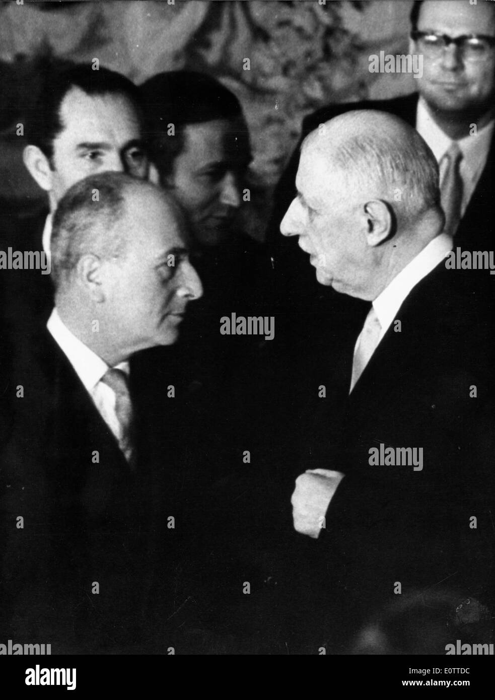 Walter Eytan with President Charles de Gaulle Stock Photo
