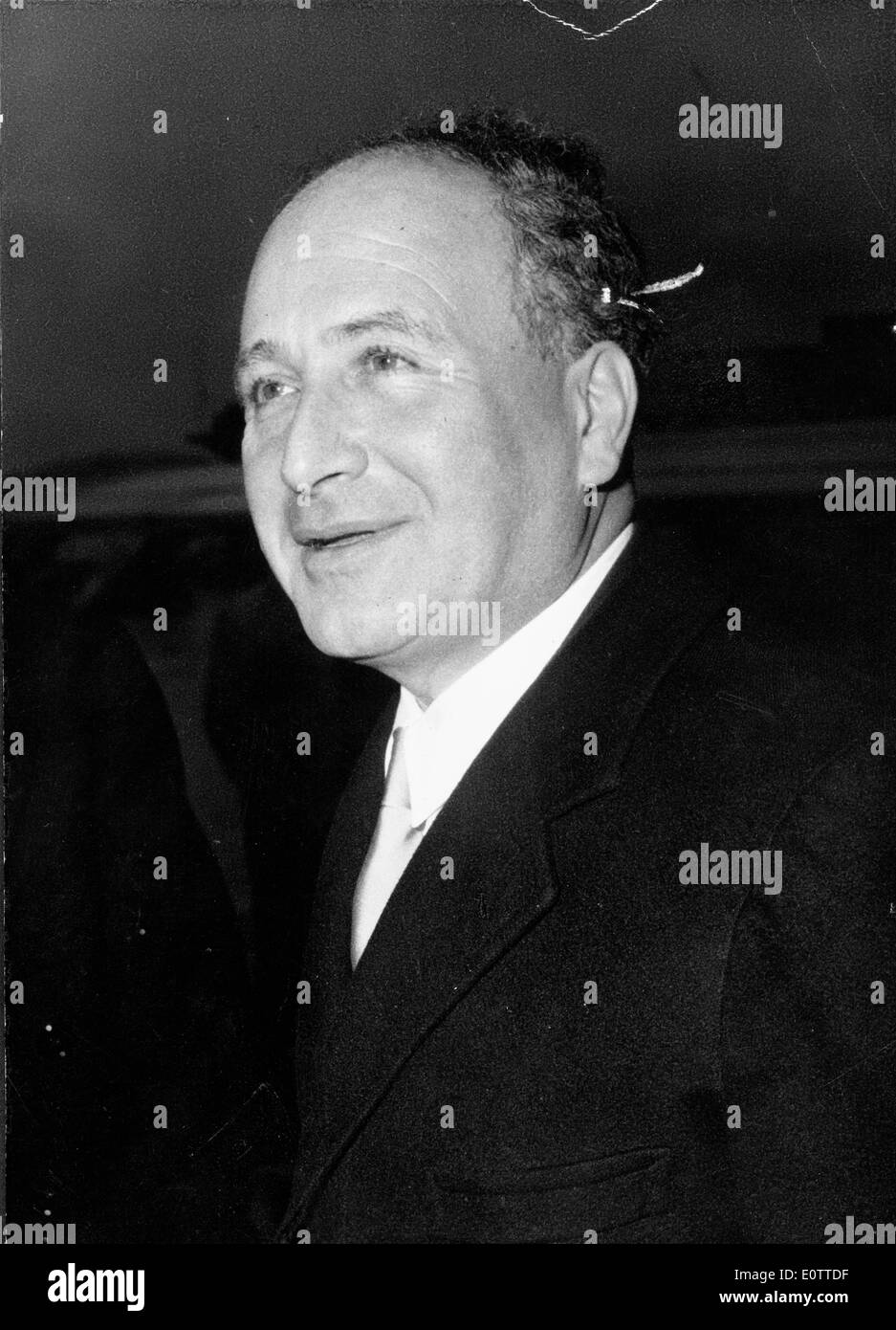 Close-up of politician Walter Eytan smiling Stock Photo