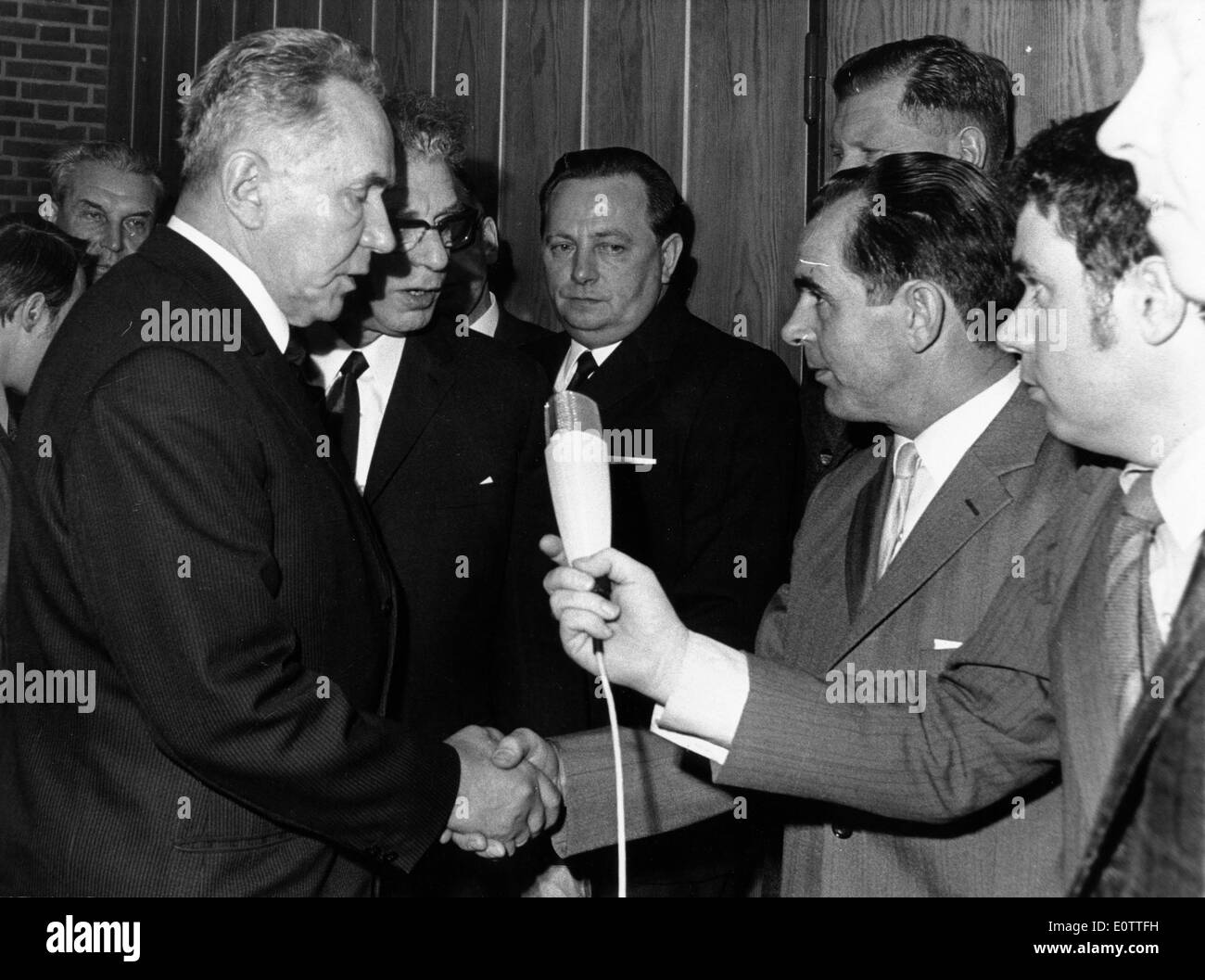 Statesman Alexei Kosygin interviewed at event Stock Photo