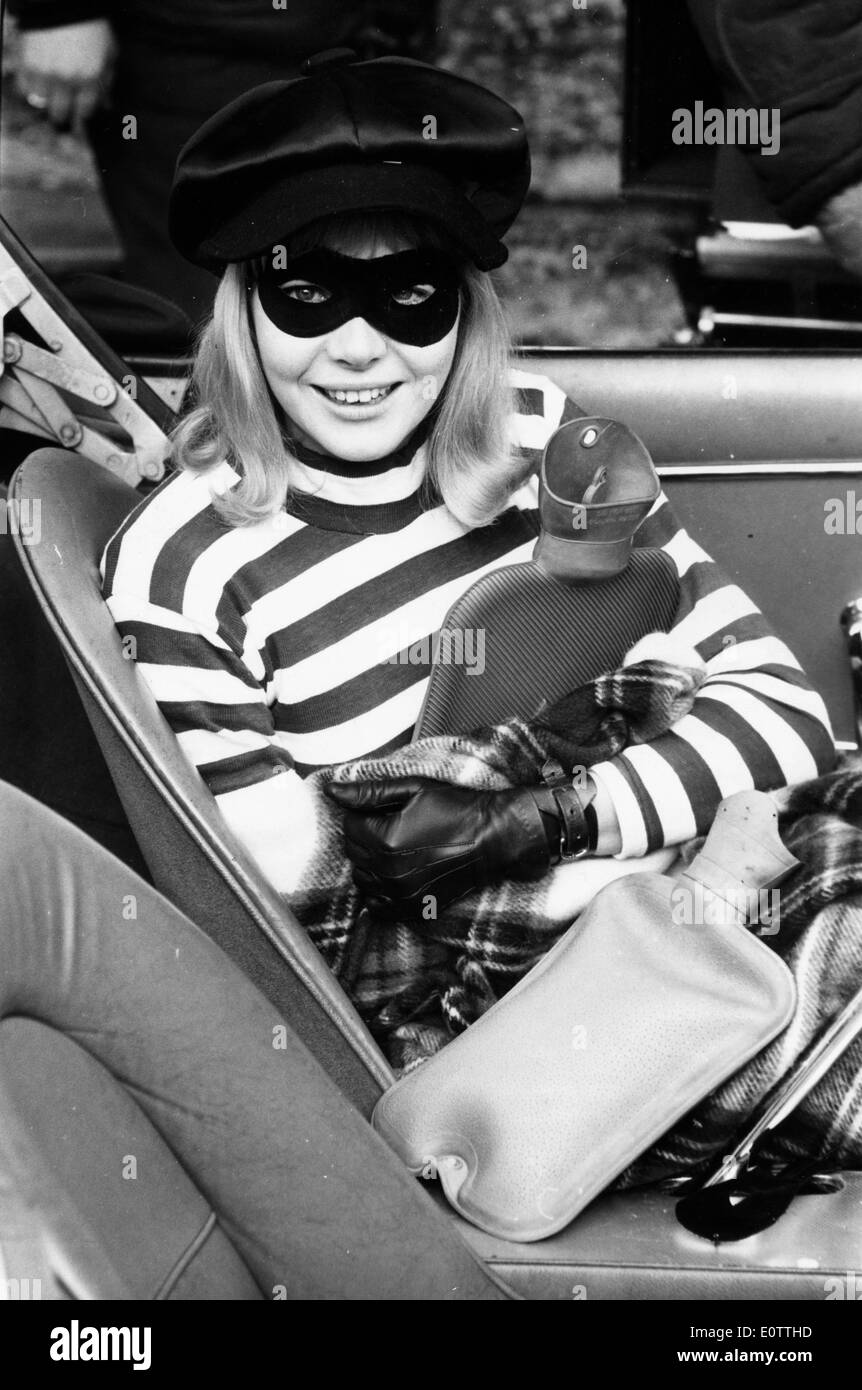 Actress Barbara Ferris in a convertible Stock Photo
