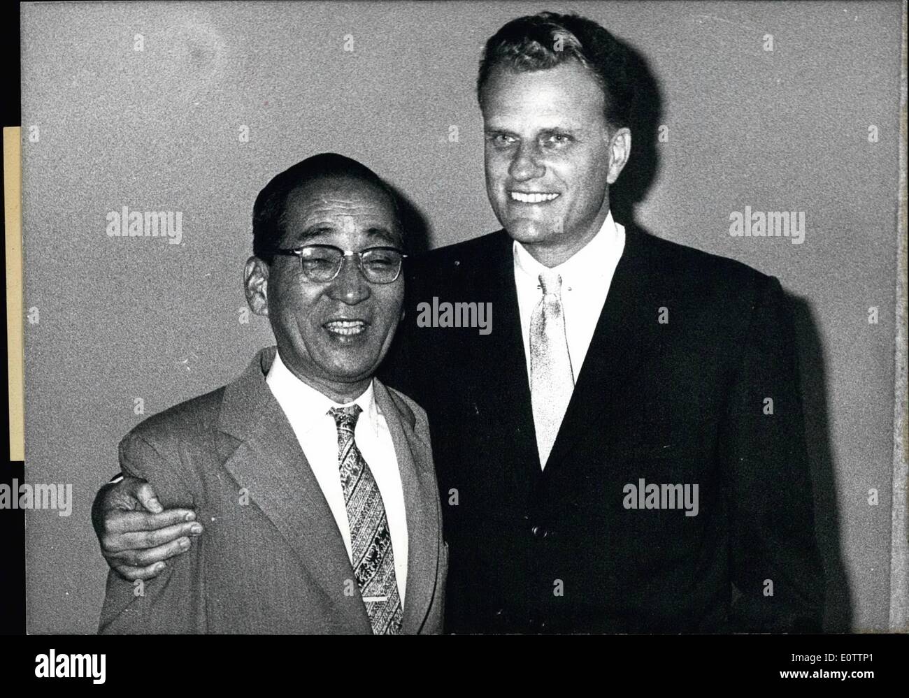 Sep. 09, 1960 - Two friends meeting at Berlin: Today two friends Capt. Mitsuo Fuchida - left - the man wicj was ordered 19 year Stock Photo