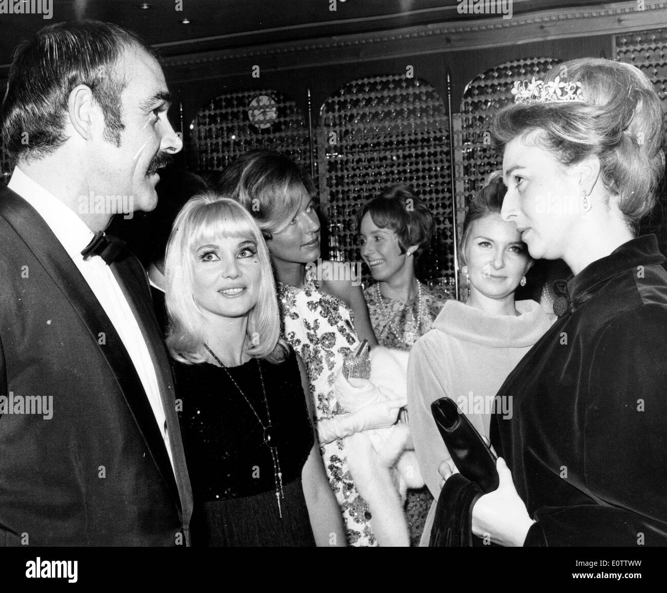 Actor Sean Connery at a party with wife Diane Cilento Stock Photo