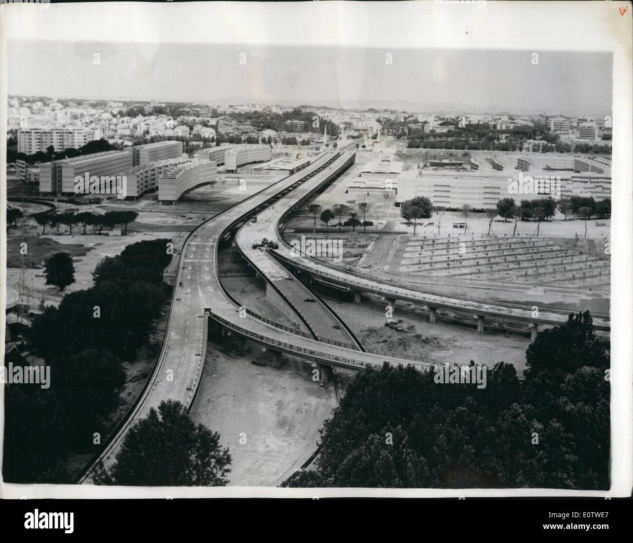 Aug. 08, 1960 - Rome is Almost Ready For The 1960 Olympics. Photo shows A view of the Corso Francis showing the special fly-over roads which cross the Olympic Village. They have been errected to cope with the heavy traffic. Stock Photo