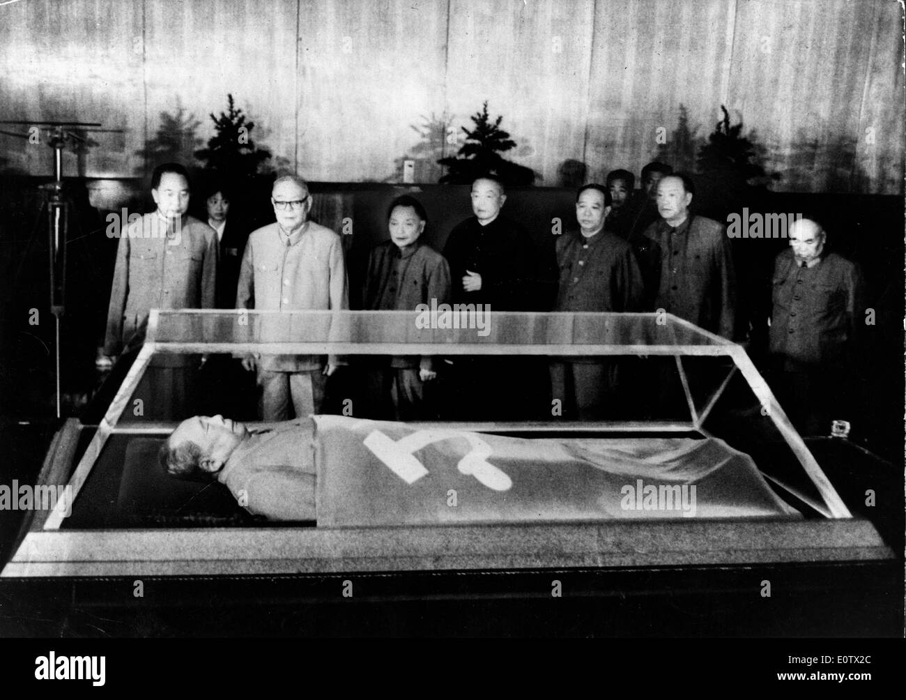 Chairman Mao Zedong being mourned at funeral Stock Photo