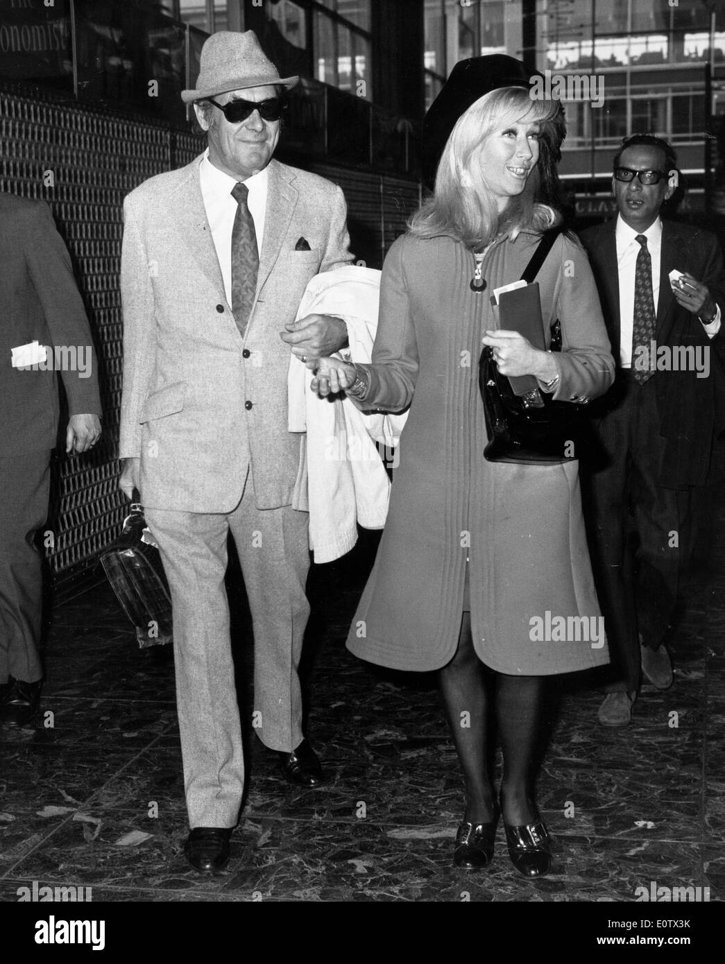 Actor Rex Harrison Traveling With Elizabeth Rees Williams Stock Photo Alamy