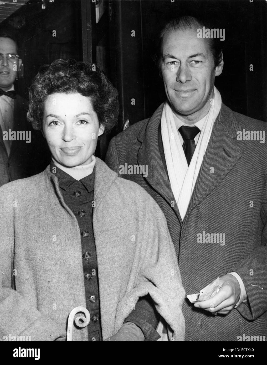 Actor Rex Harrison traveling with wife Lilli Palmer Stock Photo