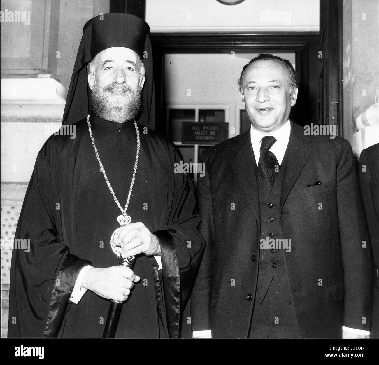 Archbishop Makarios III visits James Callaghan Stock Photo