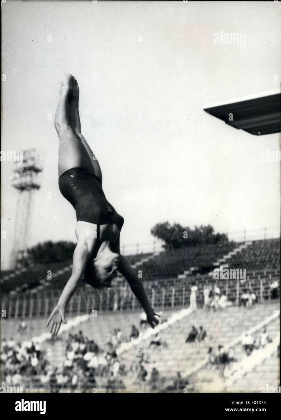 Aug. 29, 1960 - Ingrid Kramer, the seventeen year old high schooler from Dresden won the first gold medal for Germany in diving. Stock Photo