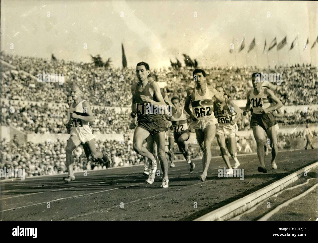 Sep. 04, 1960 - Michel Bernard during 1500m Qualifying Race at Rome Olympics ESS.co Stock Photo