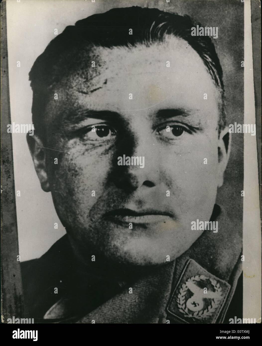 Sep. 09, 1960 - Martin Bormann Reported Held. Arrest In The Argentine: A man - arrested in the Argentine under the name of Walter Flegel - may be Martin Bormann - Hitler's deputy - according to a disclosure by the Minister of the Interior Dr. Alfredo Vito~~~~. The man is said to have most of the physical characteristics of the missing Nazi, although he only appeared to be about 48 years of age - and Bormann - if alive - would be ~0. The arrested man has only one arm - but Bormann could have lose an arm in escapi from Berlin - or later. (NB Stock Photo