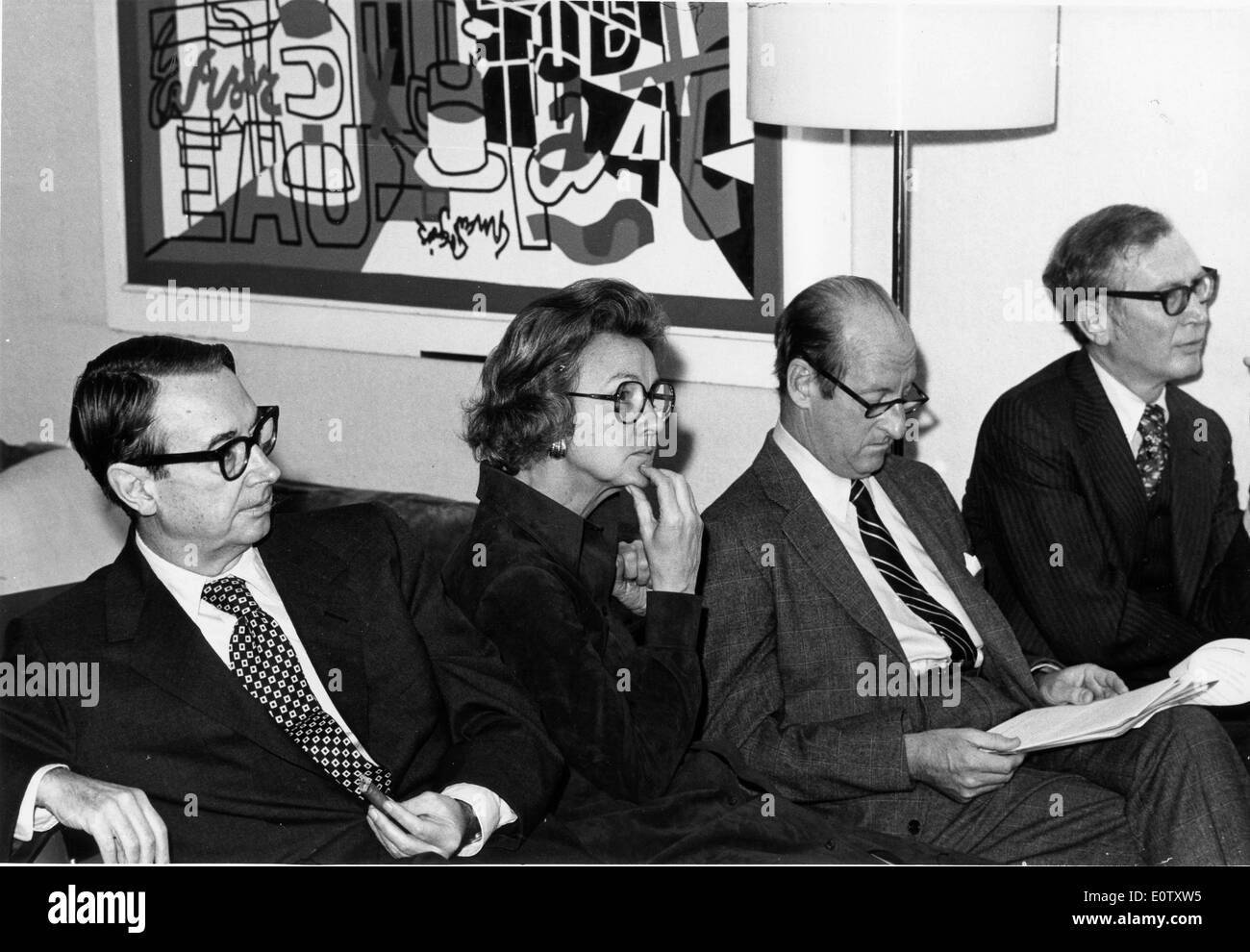 Publisher Katharine Graham sits in a meeting Stock Photo