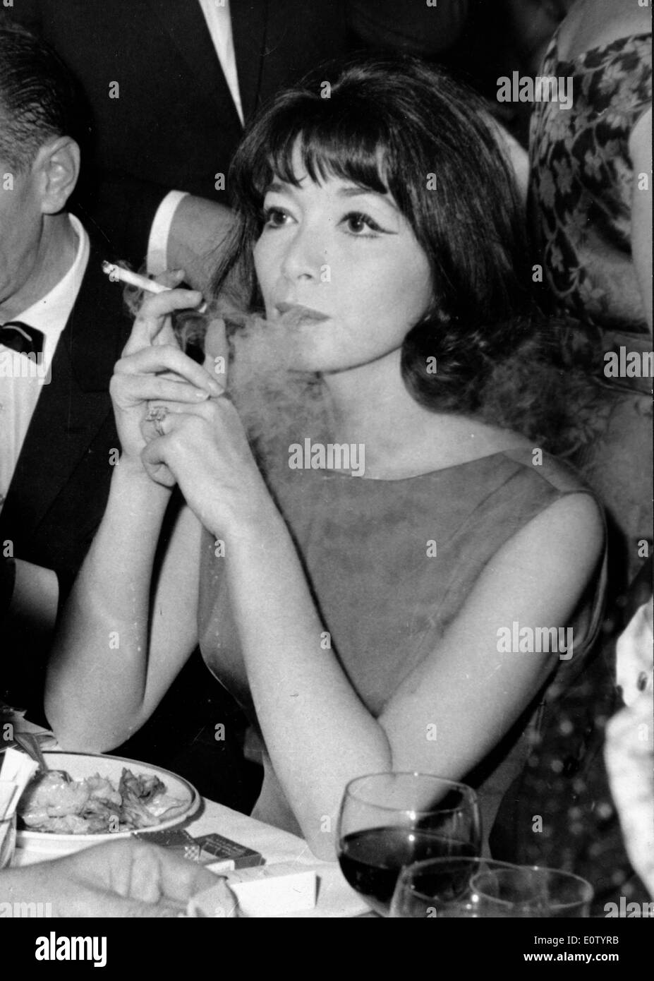 Actress Juliette Greco smoking a cigarette Stock Photo