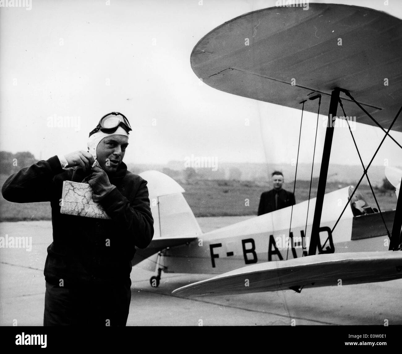 Politician Gilbert Grandval returns from flight Stock Photo