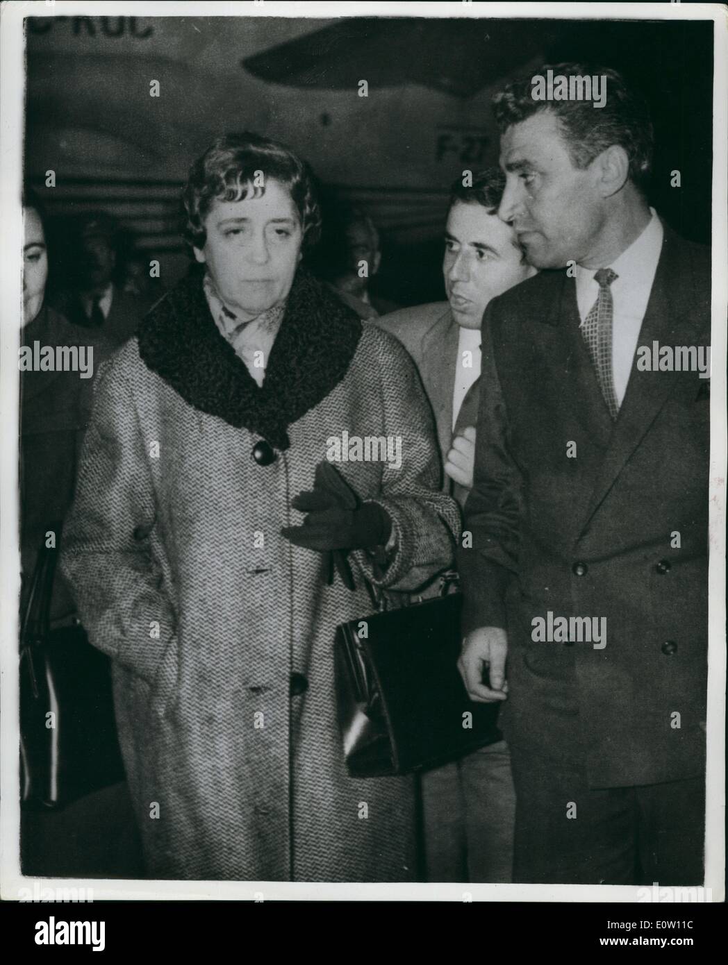 Nov. 11, 1960 - Mrs. menderes visits husband former prime minister of turkey on prison island: Mrs. Berlin menderes - wife of former prime minister of Turkey Adnan menderes recently paid a visit to her husband - now in prison with other members of his regime whole undergoing trial on numerous charges. Mr. Menderes is on the Island of yassiada Mr, menderes has been cleared of one of the charges against him - but has many others to still face. Photo shows Mrs, Berlin menderes after visiting her husband at the Island of Yassiada. Stock Photo
