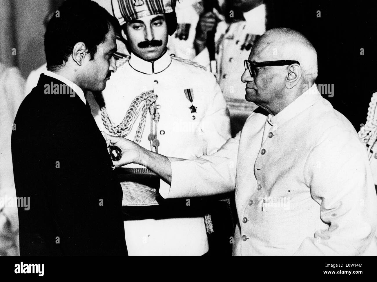 President V.V. Giri awarding a man during a ceremony Stock Photo