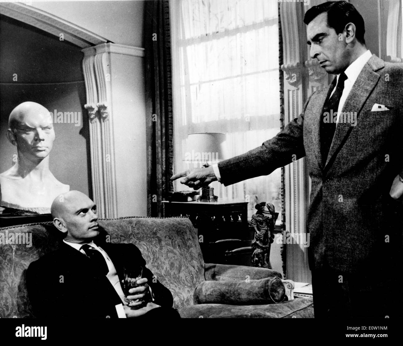 Yul Brynner and Martin Benson in a scene from 'Once More with Feeling' Stock Photo
