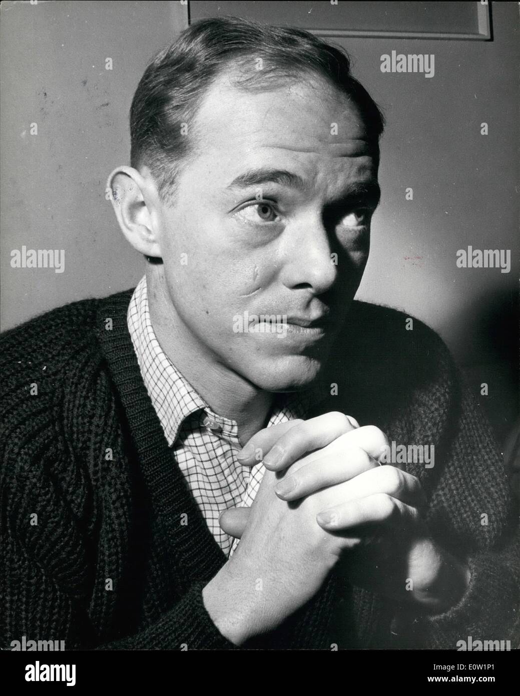 Jan. 01, 1961 - Michael is to take over from Sir Alec Guinness - in ''Lawrence of Arabia'' ... Michael Bryant is to take over from Sir Alec Guinness - in the play '' Lawrence of Arabia'' at the Haymarket Theatre. Photo shows:- Michael Bryant - who is to play the part of ''Ross'' - in ''Lawrence of Arabia' Stock Photo