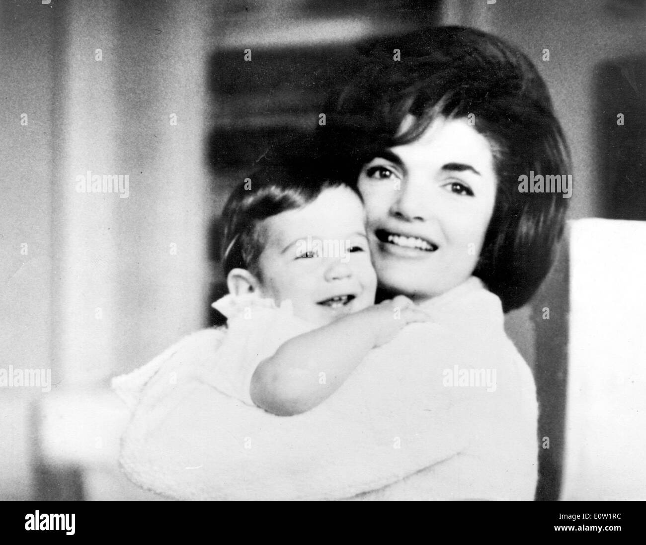 Portrait of Jacqueline Kennedy with son John F. Kennedy Jr. Stock Photo