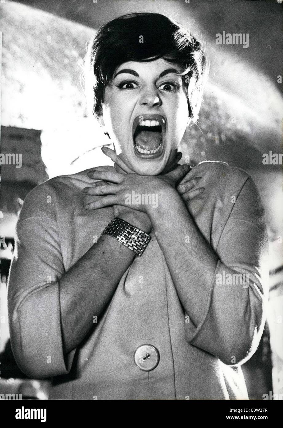 Dec. 12, 1960 - Frightened Cries: will be uttered by Johanna Von Koczian (Johanna Von Koczian) in the criminal comedy ''Agatha, Stock Photo