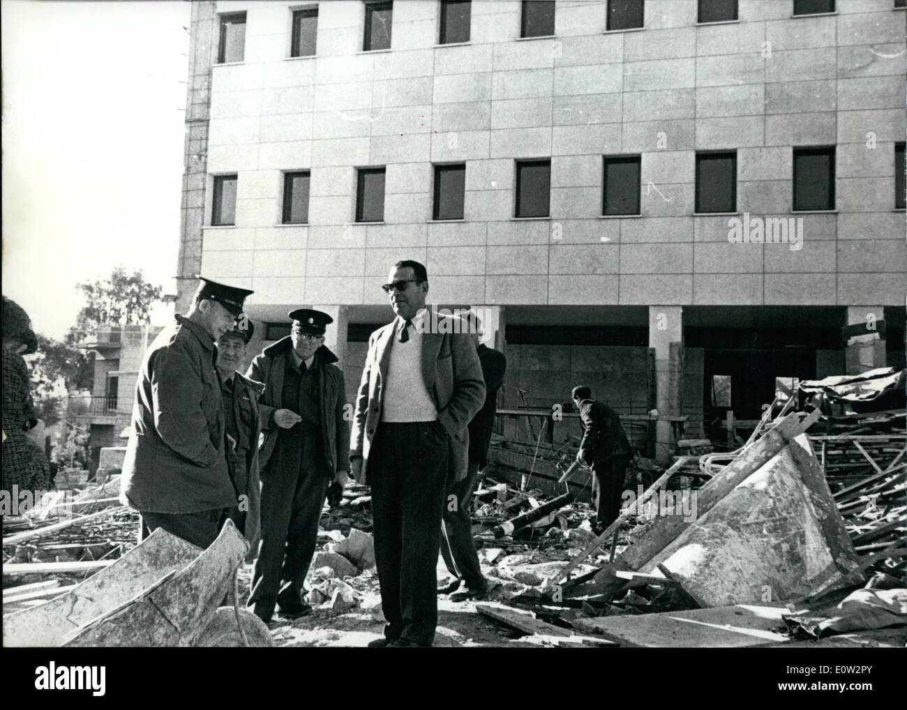 Feb. 02, 1961 - Preview of trial against Adolf Eichmann in Jerusalem: Chief of police Joseph Nahmias Nahmias - left - on an in Stock Photo