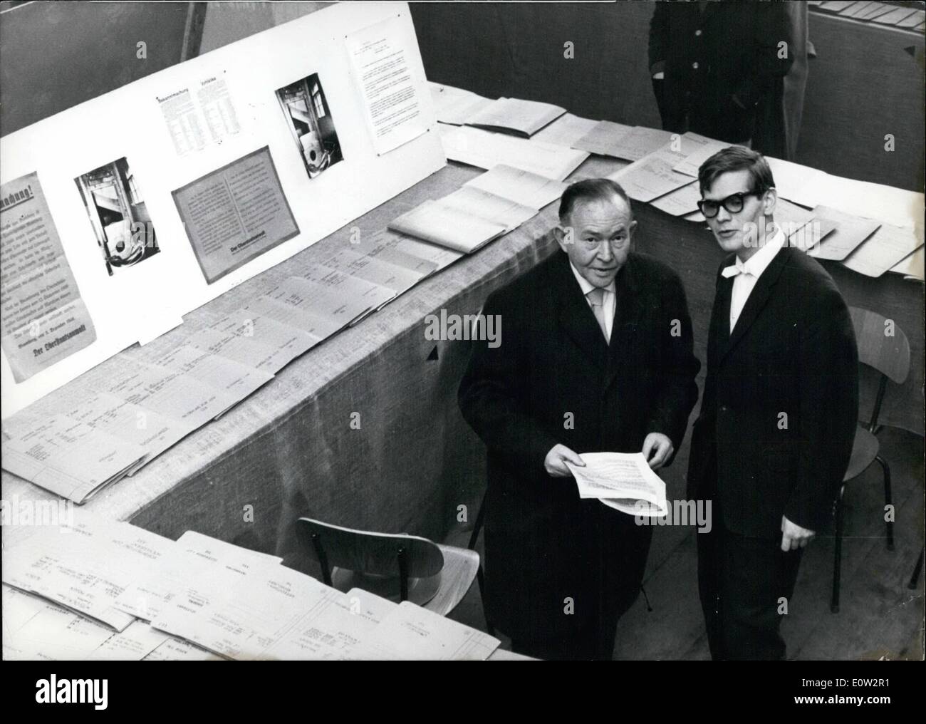 Feb. 02, 1961 - Crown-Witness in Eichmann trial visited document exhibition in Munich: The Centre of Political Students' groups Stock Photo