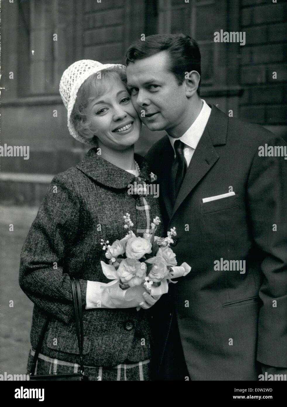 Feb. 21, 1961 - 27-year-old Dominique Page took her day off to get married.The Oscar-winning actress married Pierre Capozzi (36), an assistant of one of the directors at the French supreme court, at a courthouse. Stock Photo
