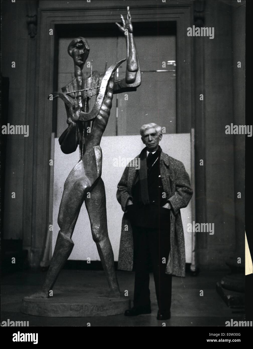 Jan. 01, 1961 - Works by Russian Born Sculptor - on show in London: Eighty three exhibits by Russian Born Ossip Zadkine said to Stock Photo