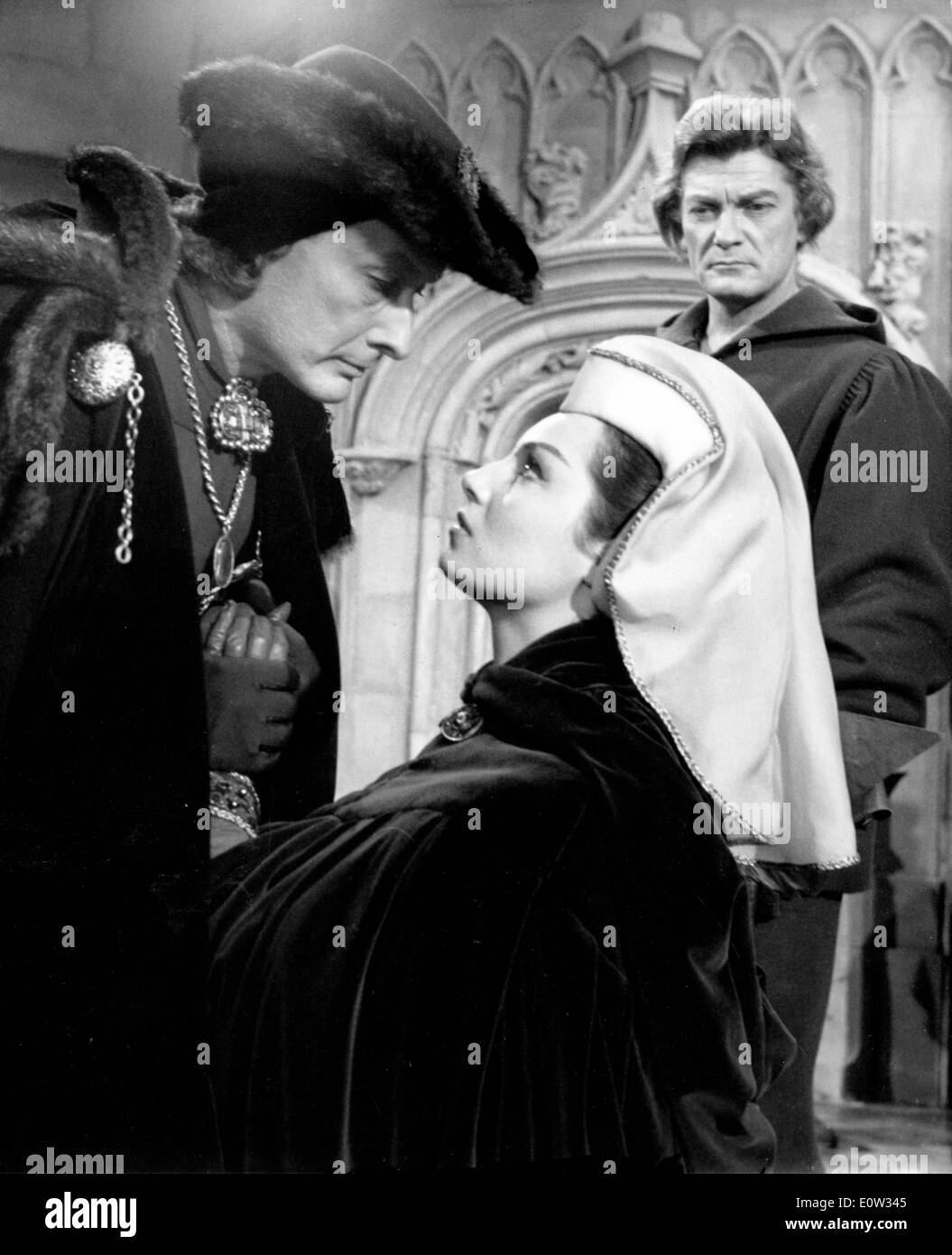 Jean Louis Barrault, Jean Marais and Rosanna Schiaffino in a film Stock Photo