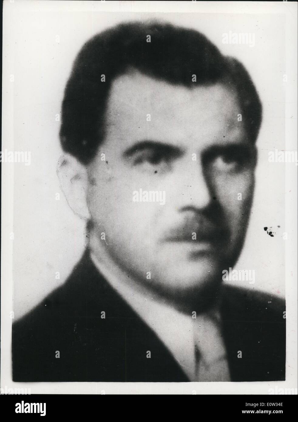 Mar. 03, 1961 - The doctor of Auschwitz-reported seized by Israeli agents... Joseph Mengele, the long sought doctor of the Auschwitz horror camp-is reported to have been seized by Israeli Secret Service Agents in Argentina-and is said to be on way to Israel bysea... Mengele-said to be notorious for his fantastic experiments on women and babies-is expected to be a witness at the trial of Adolf Eichmann-accused of the mass slaughter of Jews at Auschwitz. The trial of Eichmann opens a Jerusalem next month Stock Photo