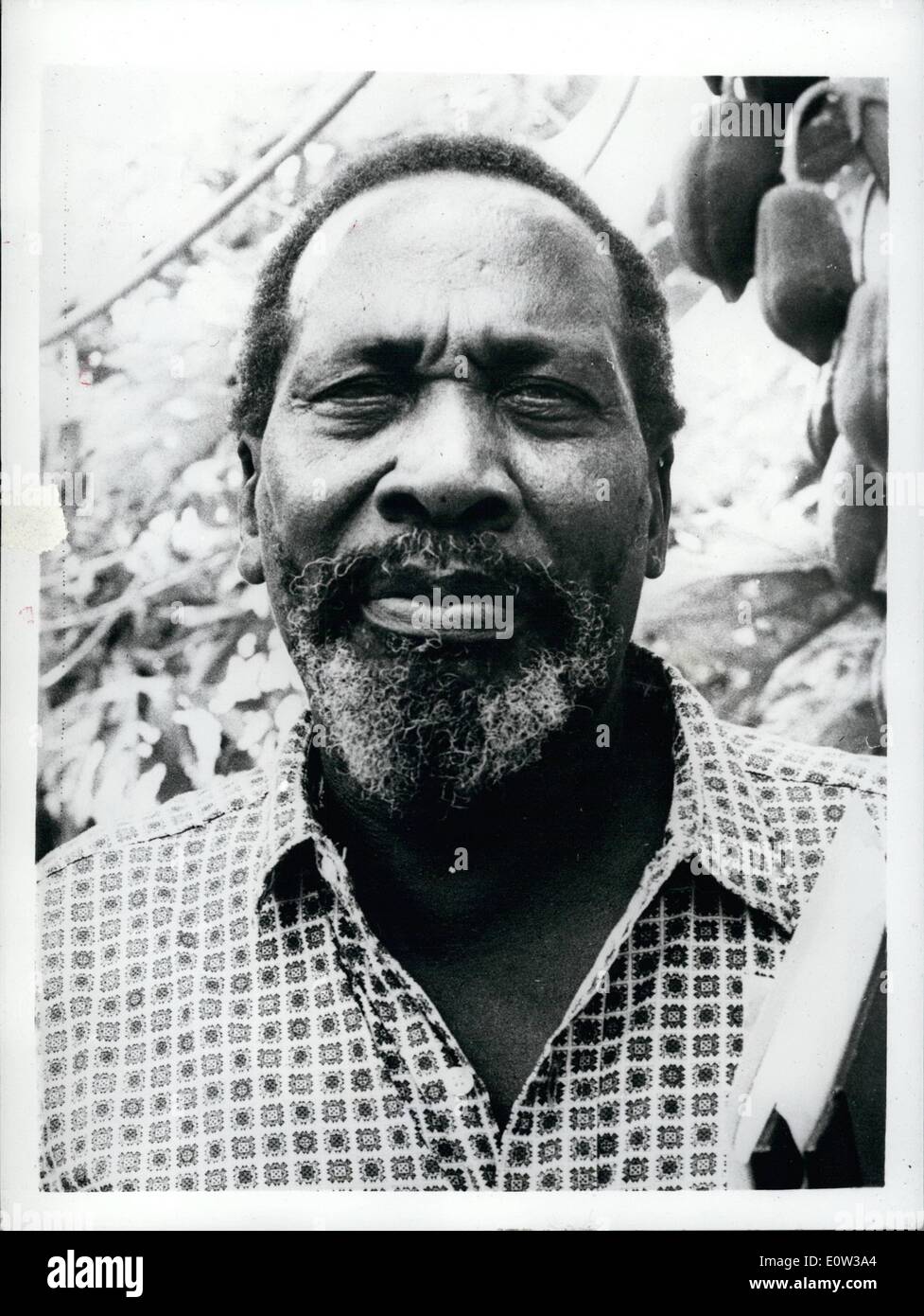 Mar. 03, 1961 - The Voice of Jomo Kenyatta - Applauded at Ali Africa People's Conference in Cario: The Voice of Jomo Kenyatta the convicted leader of the Mau Mau terrorists it Kenyn was heard by delegates at the All-African People's Conference in cairo. The Vocie had been tape-recorded and taken to the conference by Mr. Tom Mboya, Secreatary of the Kenyn African National Union. Kenyatta ia living under restortion in a remote Kenya village- and this was the first time his voice had been heard after eight years of imprisonment Stock Photo