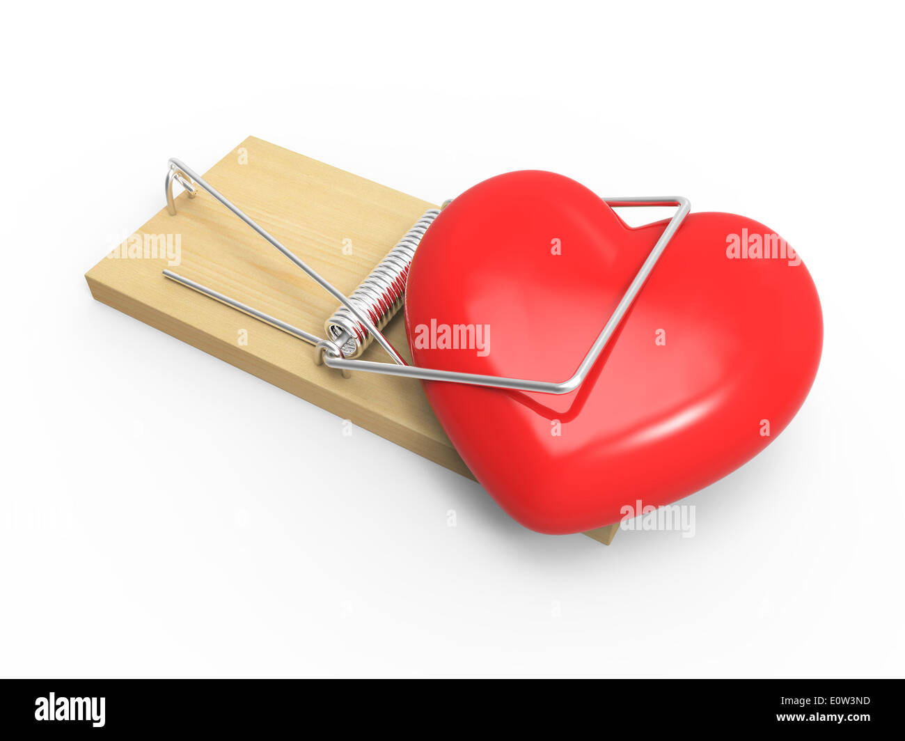 Heart caught a mousetrap love trap hi-res stock photography and