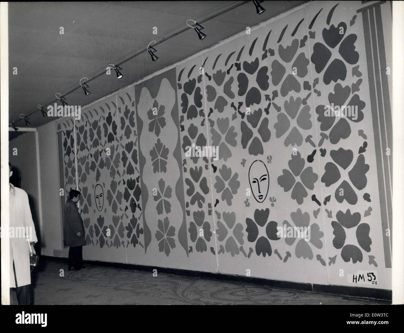Mar. 22, 1961 - Gouaches By Matisse On Show: A collection of Gouache painted by Henri Matisse, the famous French painter, are now in show in the museum of decorative arts Paris. Photo shows One of the Huge Gouaches painted by Matisse. Stock Photo