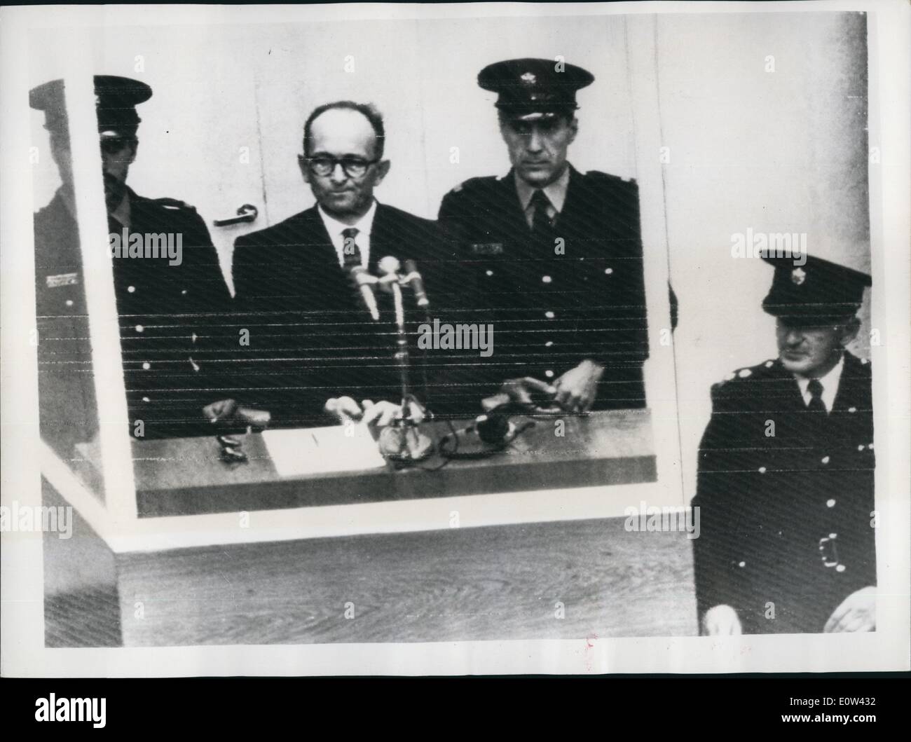 Apr. 04, 1961 - Opening of the Adolf Eichmann Trial - In Jerusalem charged with mass murder of the Jews.: The trial opened this Stock Photo