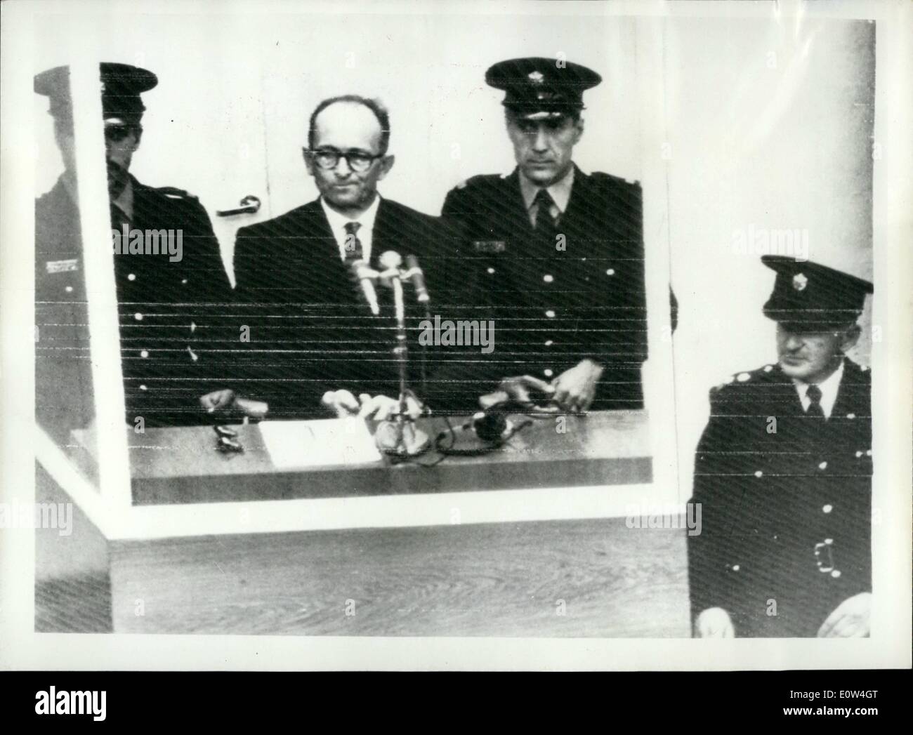 Apr. 04, 1961 - Picture by Wire. Opening of the Adolf Eichmann trial - in Jerusalem. The trial opened this morning in Jerusalem Stock Photo