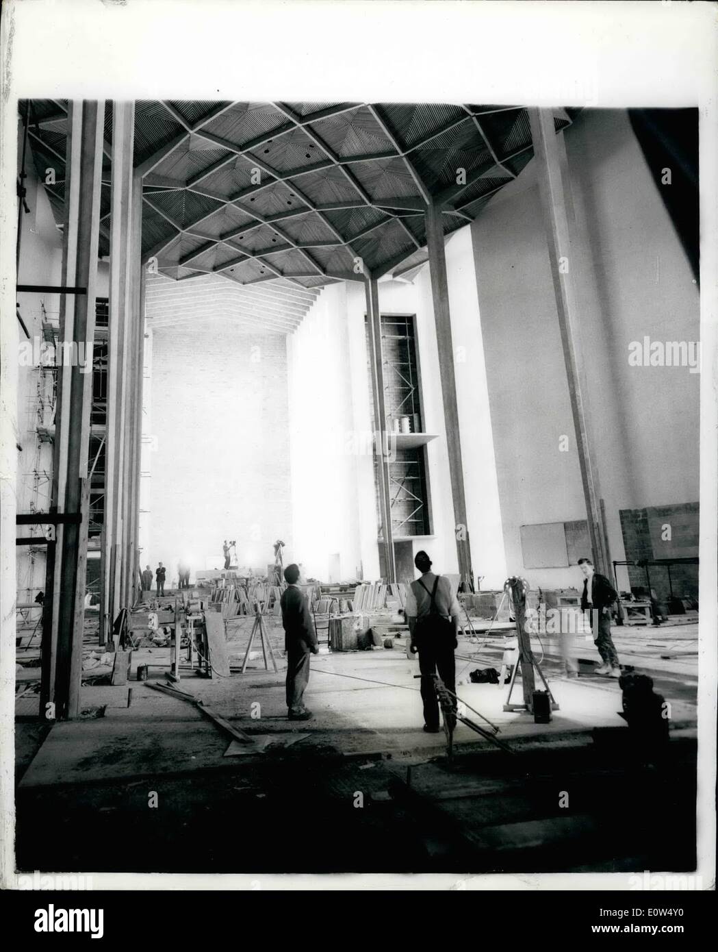 May 05, 1961 - Press View Of New Coventry Cathedral Progress.. View From Nave- Looking Towards High Altar: members of the Press Stock Photo