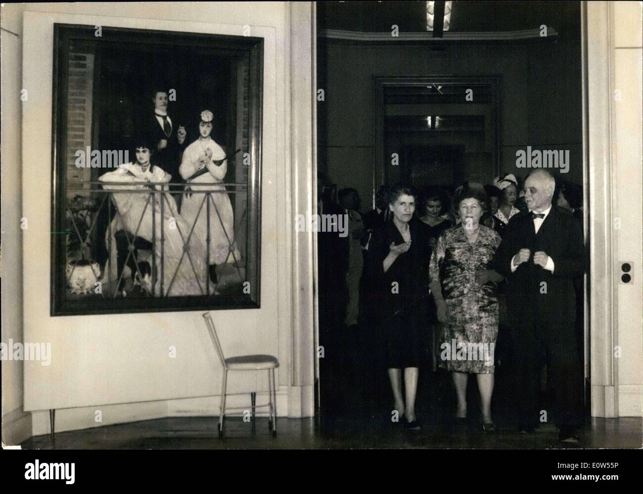 Jun. 20, 1961 - Mr & Mrs Luebke of Germany at art Museum Stock Photo