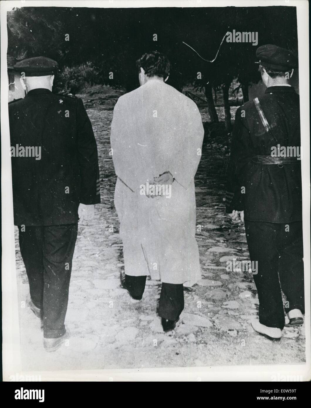 Sep. 09, 1961 - Adnan menderes hanged at Istanbul on Sunday: Former premier Adnan menderes was hanged by Istanbul on Sunday after he was convicted by the new government of various crimes. Photo shows Menderes walking to the scaffold. elh Stock Photo