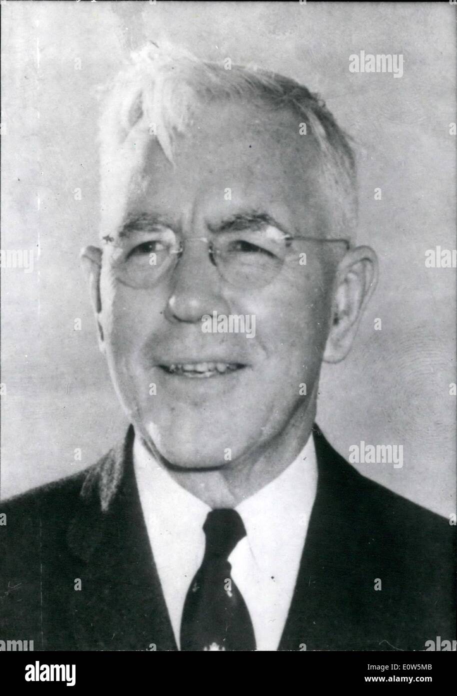Sep. 09, 1961 - John McCone to replace Allen Dulles: President Kennedy has announced the appointment of John McCone. Former Chairman of the atomic energy commission as the head of C.I.A. succeeding Allen Dulles. Photo shows a recent portrait of John McCone. Stock Photo
