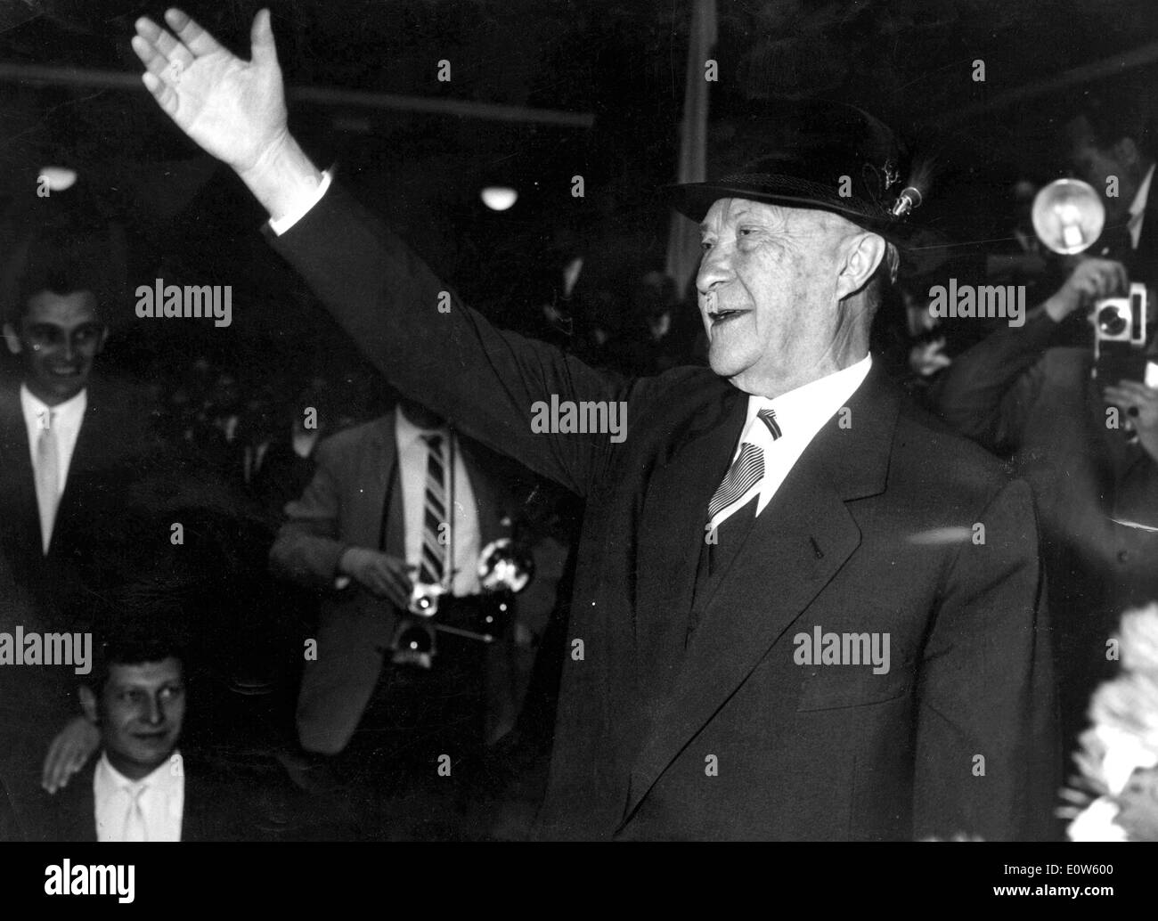 Konrad Adenauer of Christian Social Union meeting Stock Photo