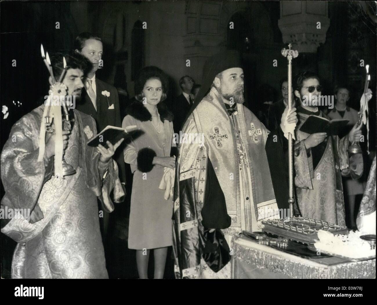 Oct. 10, 1961 - Tina Ex-Onassis Weds Lord Blandford: Photo shows. Religious ceremony at the creek orthodox church in Rue Georges Bizet, Paris, this afternoon. Stock Photo