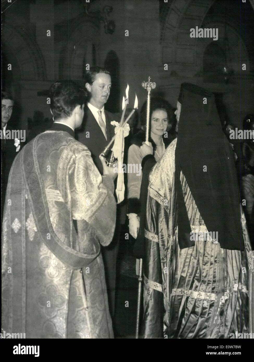 Oct. 23, 1961 - Tina ex-onassis weds Lord Blandford: Religious wedding the Greek orthodox church in Rue Georges Bizet, Paris, this afternoon. Stock Photo