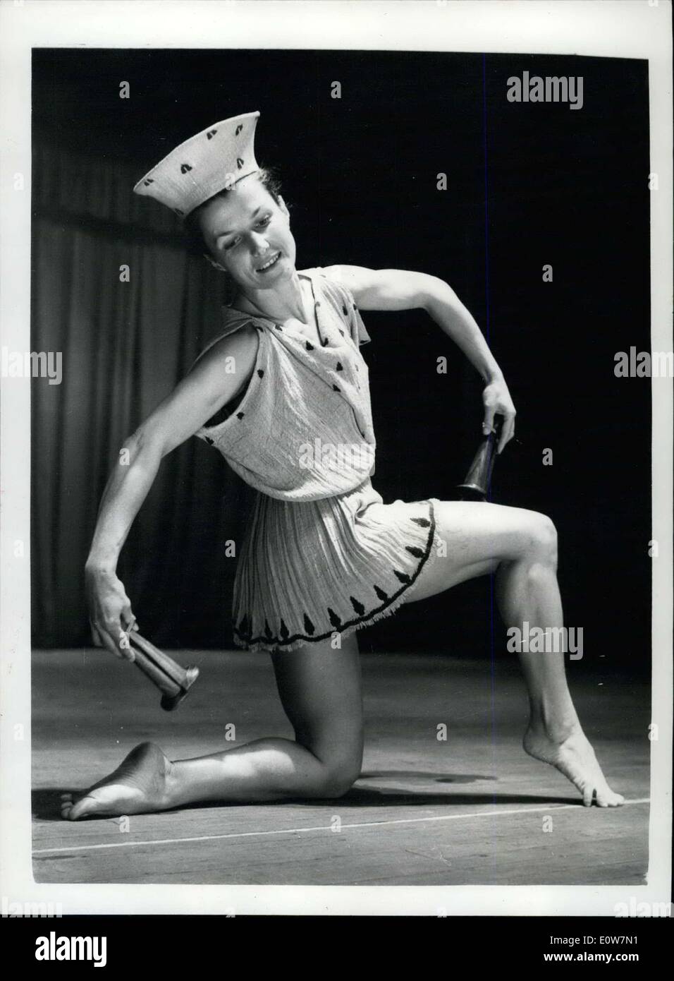 Oct. 27, 1961 - Greek dance recital in London: Joujou Nicoloudi and her group will appear at ta single performance of a Greek Dance Racital at the Rusdolf Steiner Hall, London, on Monday. Rehearsals were held today. Photo shows Joujou Nicoloudi during rehearsal this morning. Stock Photo